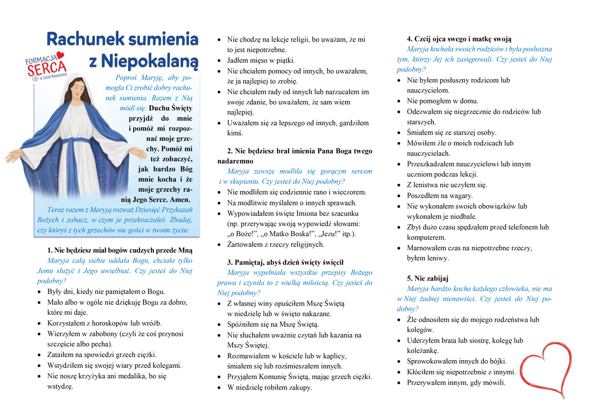 rachunek sumienia z Niepokalaną-1